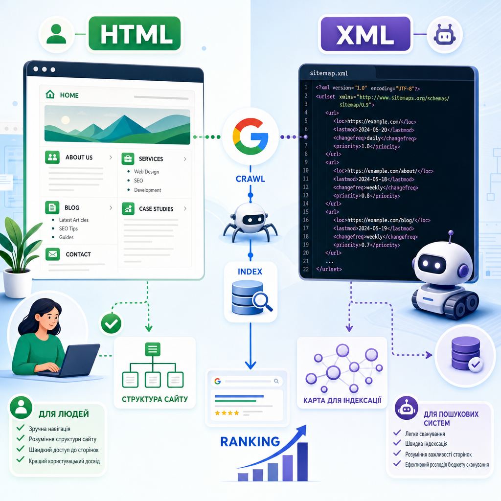 Чим HTML-карта сайту відрізняється від XML-карти