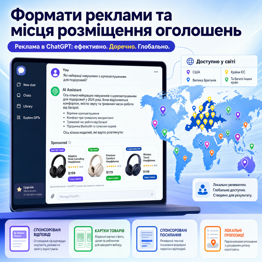 Формати реклами та місця розміщення оголошень