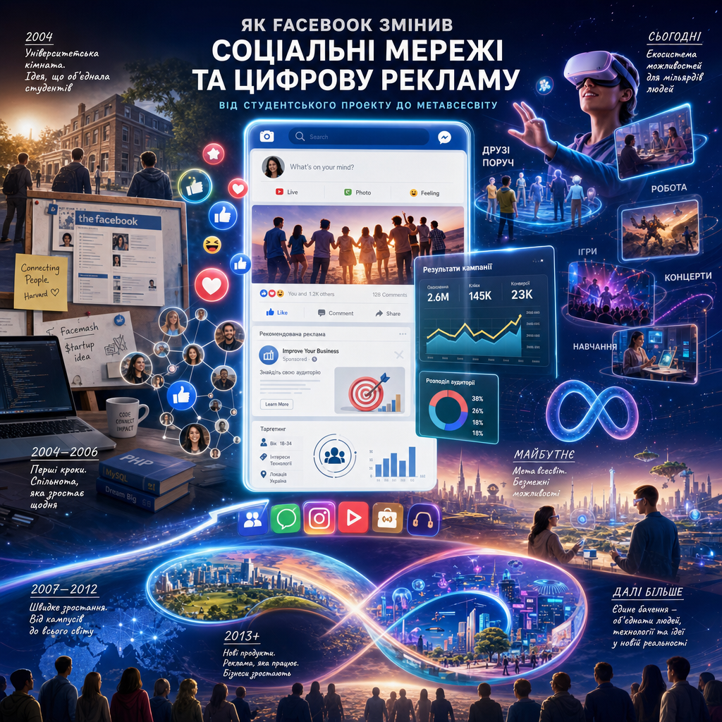 Як Facebook змінив соціальні мережі та цифрову рекламу